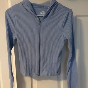 Hollister Sky Blue Ribbed Hoodie